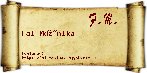Fai Mónika névjegykártya